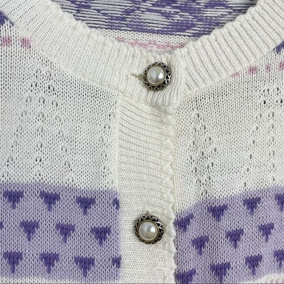 Vintage 90’s Pastel Pointelle Knit Cardigan - Picture 9 of 14